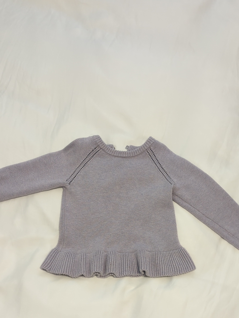 Jamie Kay 2at Giirls' Ruffle Hem Knit Sweater in Light Lavender